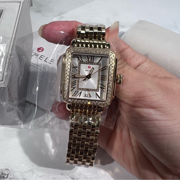 Michele Deco Madison 18K Gold Diamond Watch main image 7